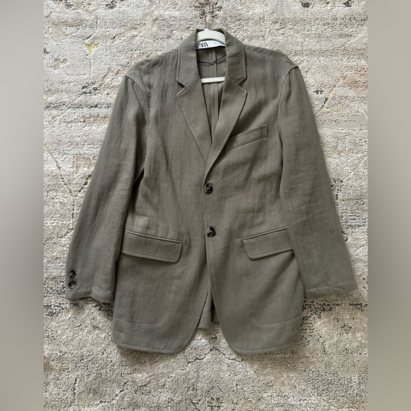 Zara Linen Blend Blazer - New! - Picture 6 of 7